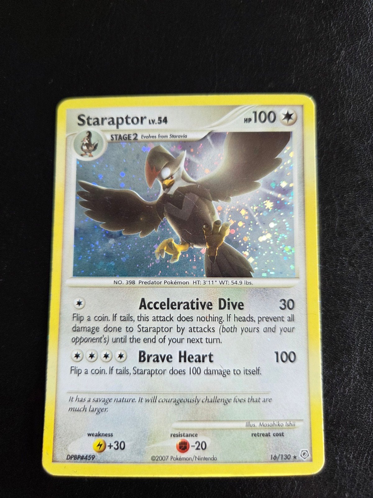 Staraptor LV.54 Pokémon kaart - DPBP#459, Ophalen of Verzenden, Gebruikt, Losse kaart, Foil