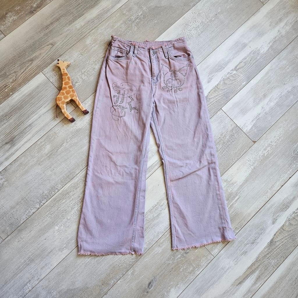 H&M Kuromi Wide Leg Broek Maat 140, Kinderen en Baby's, Broek, Gebruikt, Meisje, H&M