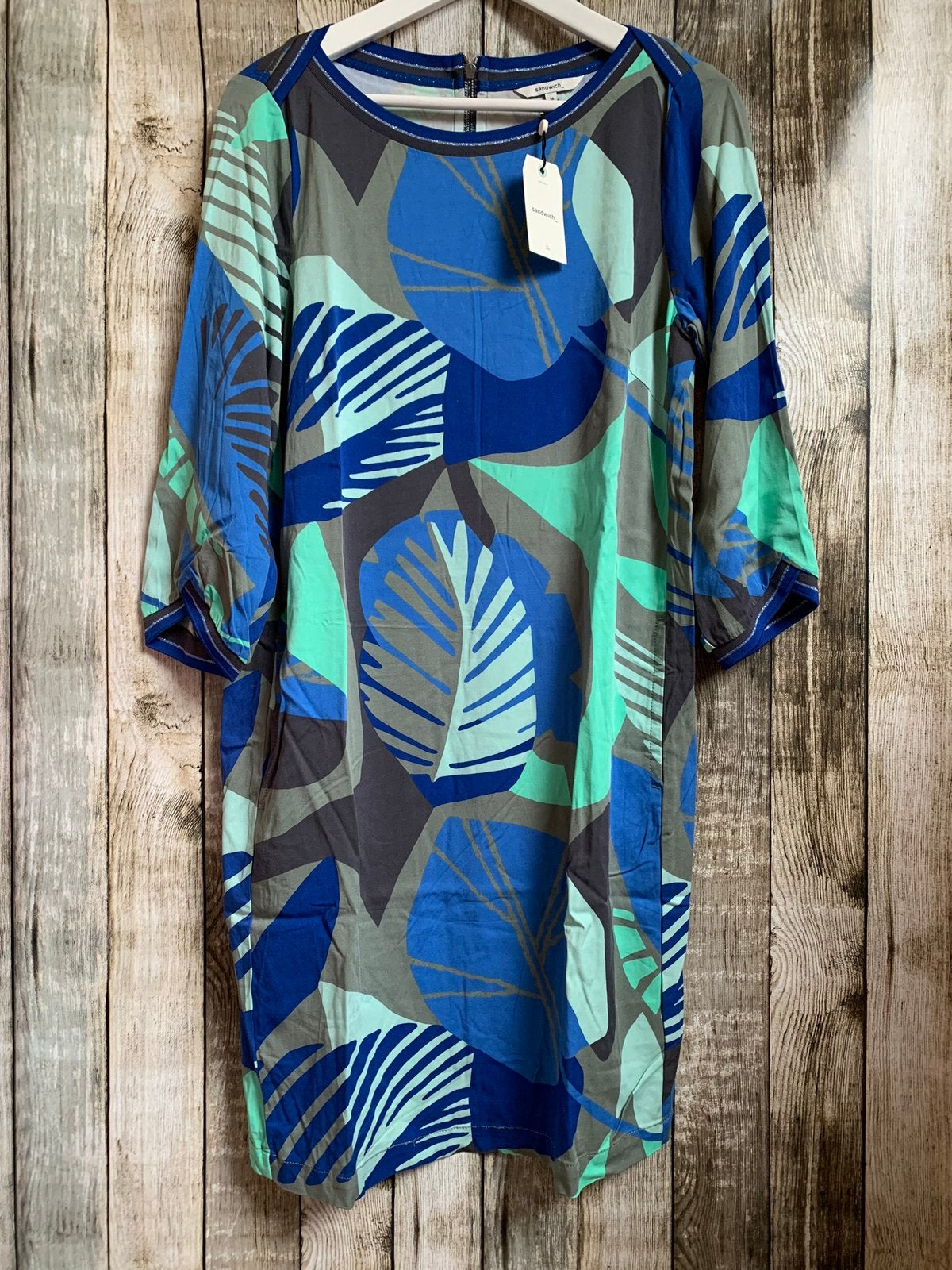 Super gave blauw/groene Sandwich jurk (Maat 36) NIEUW!!, Kleding | Dames, Nieuw, Knielengte, Maat 36 (S), Sandwich