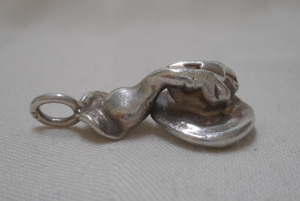 Zilveren vintage nugget hanger nr.1092, Verzenden, Zo goed als nieuw, Zilver, Zilver