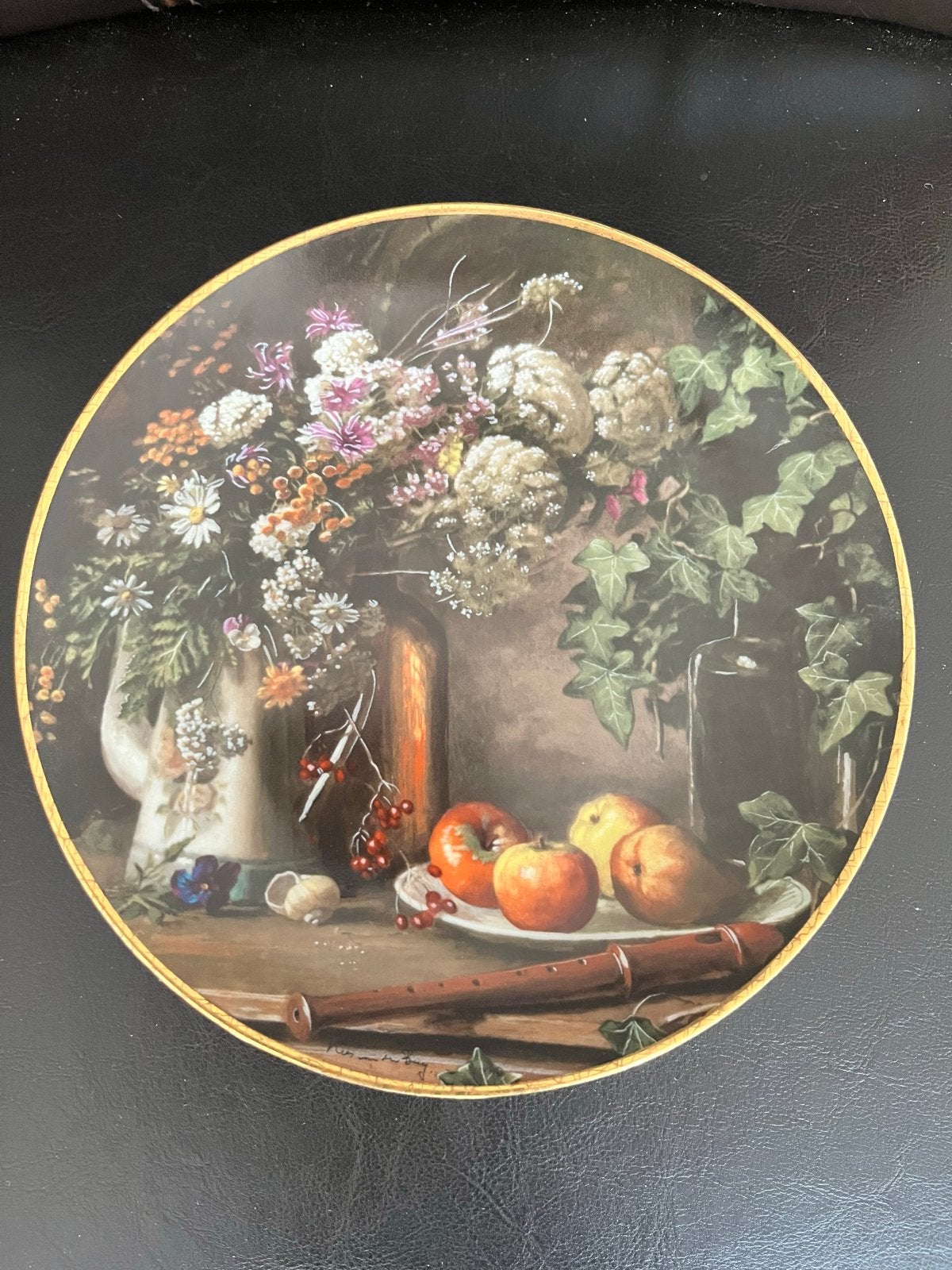 Royal Mosa Sierbord "Stilleven met Veldbloemen" 1988, Ophalen