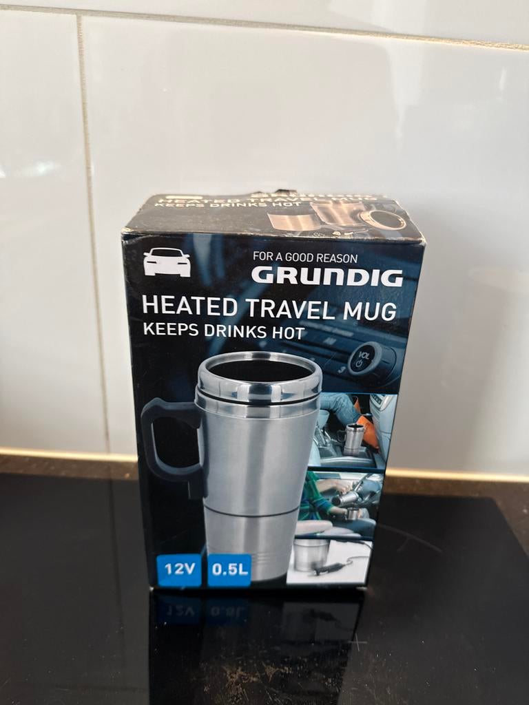 Grundig Verwarmde Reismok 12V 0.5L - Houdt Drankjes Warm, Ophalen, Nieuw
