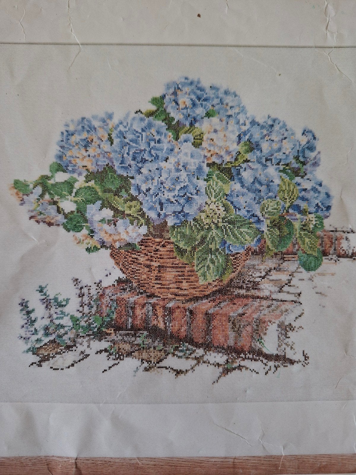 Borduur patroon blauwe hortensia, Ophalen of Verzenden, Patroon
