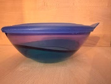 Tupperware Eleganzia Kom paars/groen 600 ml, Ophalen of Verzenden, Gebruikt, Groen, Bak of Kom