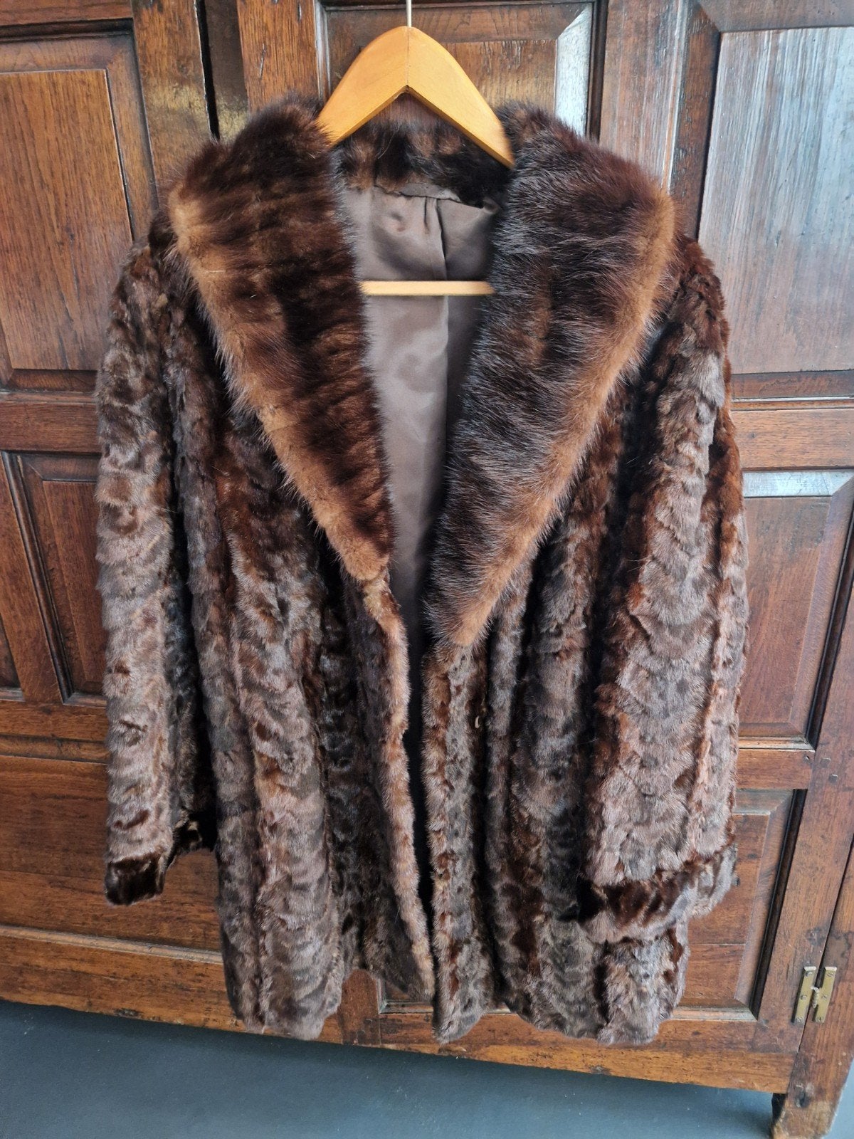 Vintage Bontjas Maat XL - Zeer Mooi Afgewerkt, Ophalen, Zo goed als nieuw, Maat 46/48 (XL) of groter, Bruin