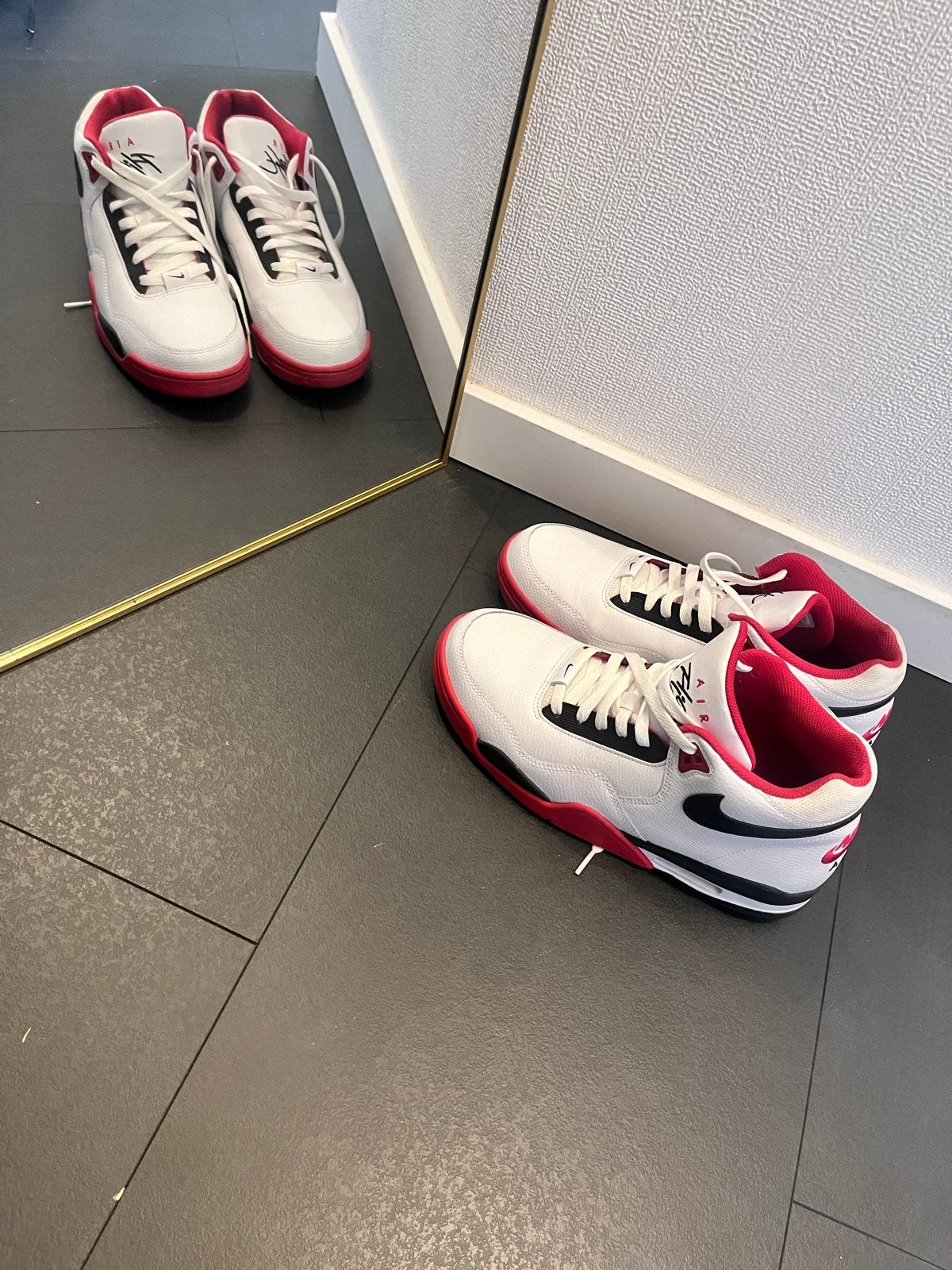 Nike Air Flight 89 Sneakers - Wit/Rood/Zwart, Ophalen of Verzenden, Zo goed als nieuw, Wit, Sneakers of Gympen