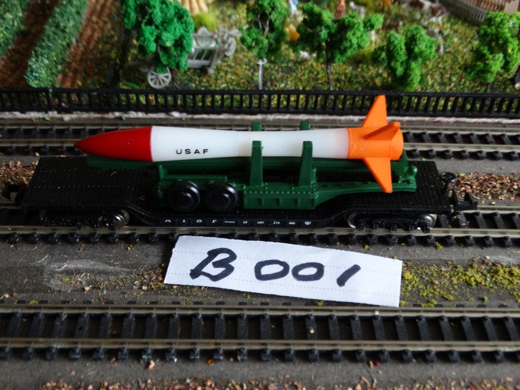 N-Spoor:2 X BACHMANN, adv B001: zware transportwagen, raket., Hobby en Vrije tijd, Bachmann, Gelijkstroom of Wisselstroom, Wagon