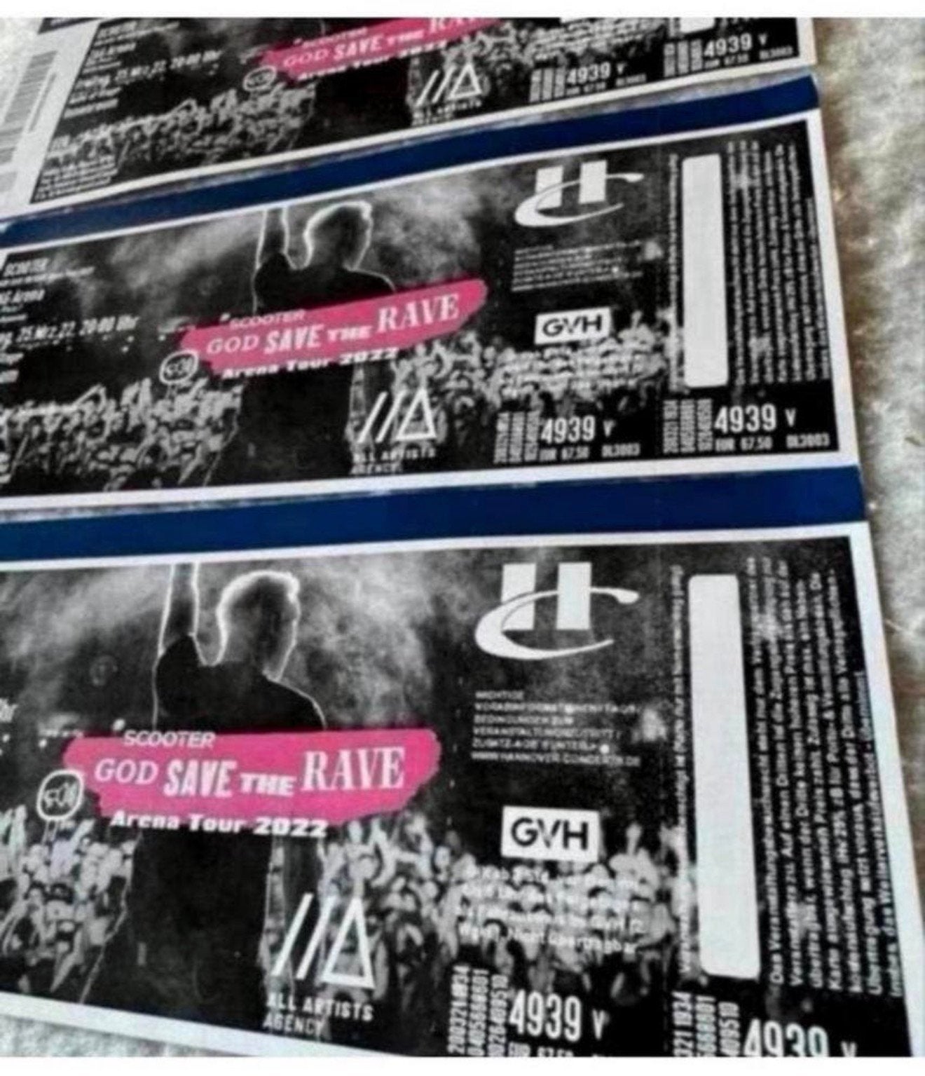 3 tickets van Scooter 2022 God save the rave Arena tour 3X, Overige typen, Ophalen of Verzenden, H, H