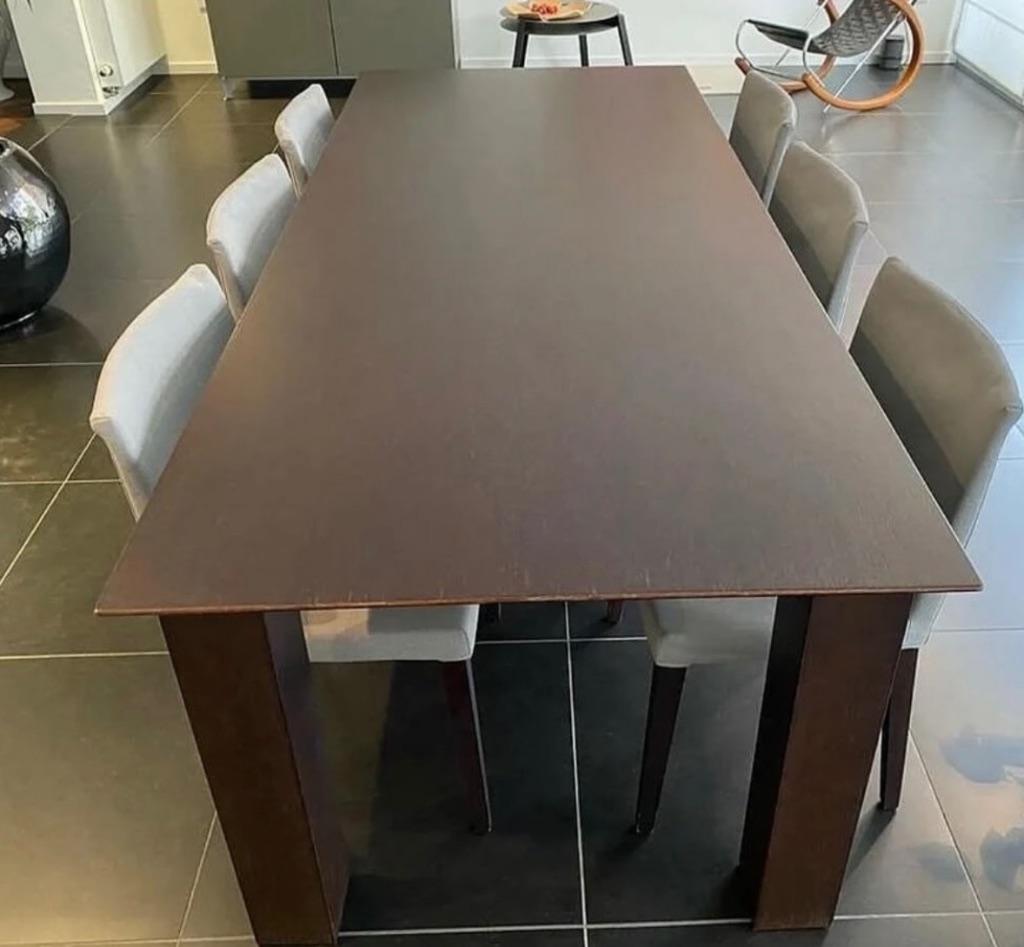 Italiaans design (Cappellini) eettafel incl. 6 stoelen, Huis en Inrichting, Tafels | Eettafels, Gebruikt, 50 tot 100 cm, 200 cm of meer