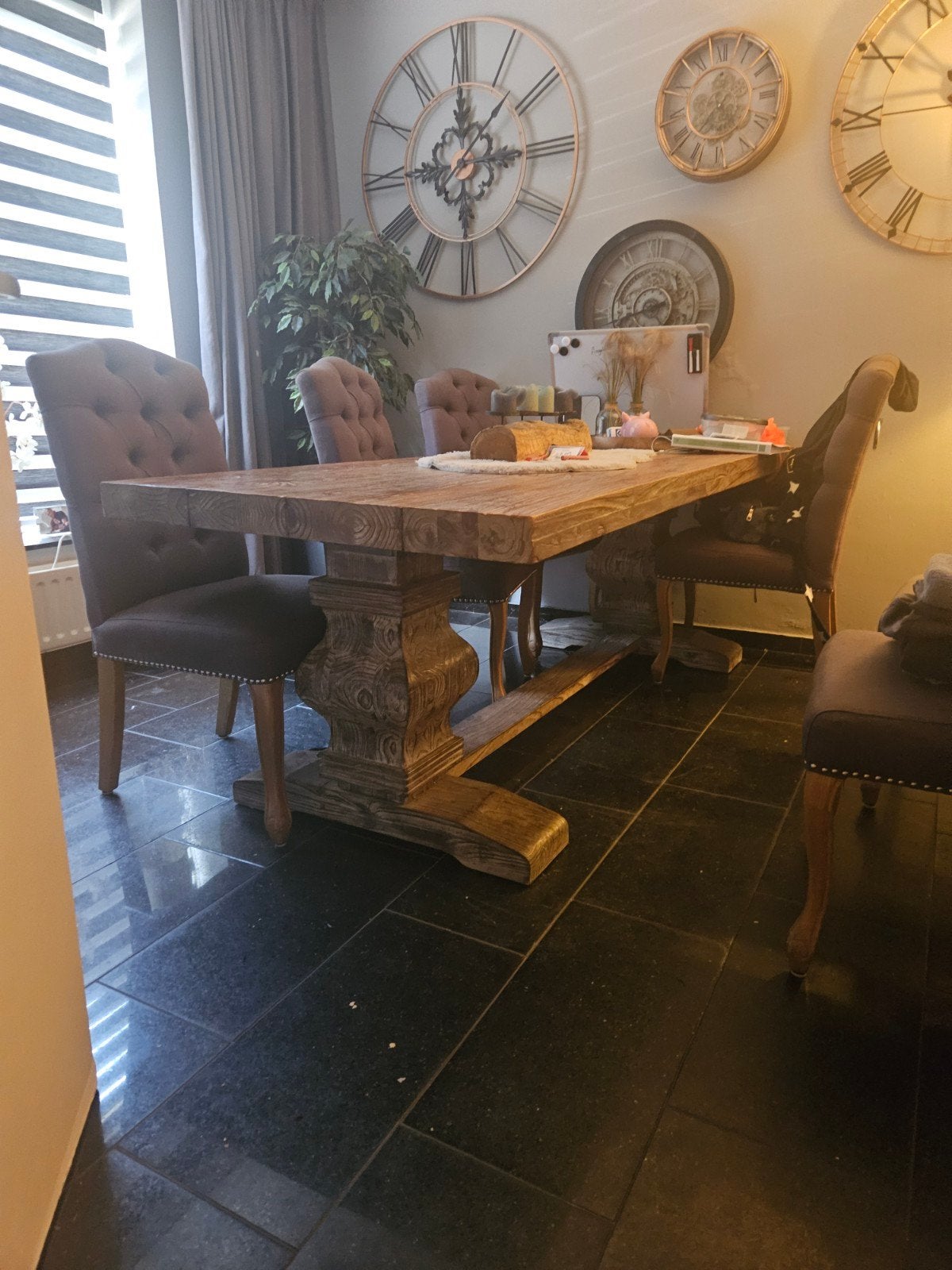 2  klooster tafels te koop een eettafel en een salontafel  ., Huis en Inrichting, Gebruikt, 100 tot 150 cm, 200 cm of meer, Ophalen of Verzenden