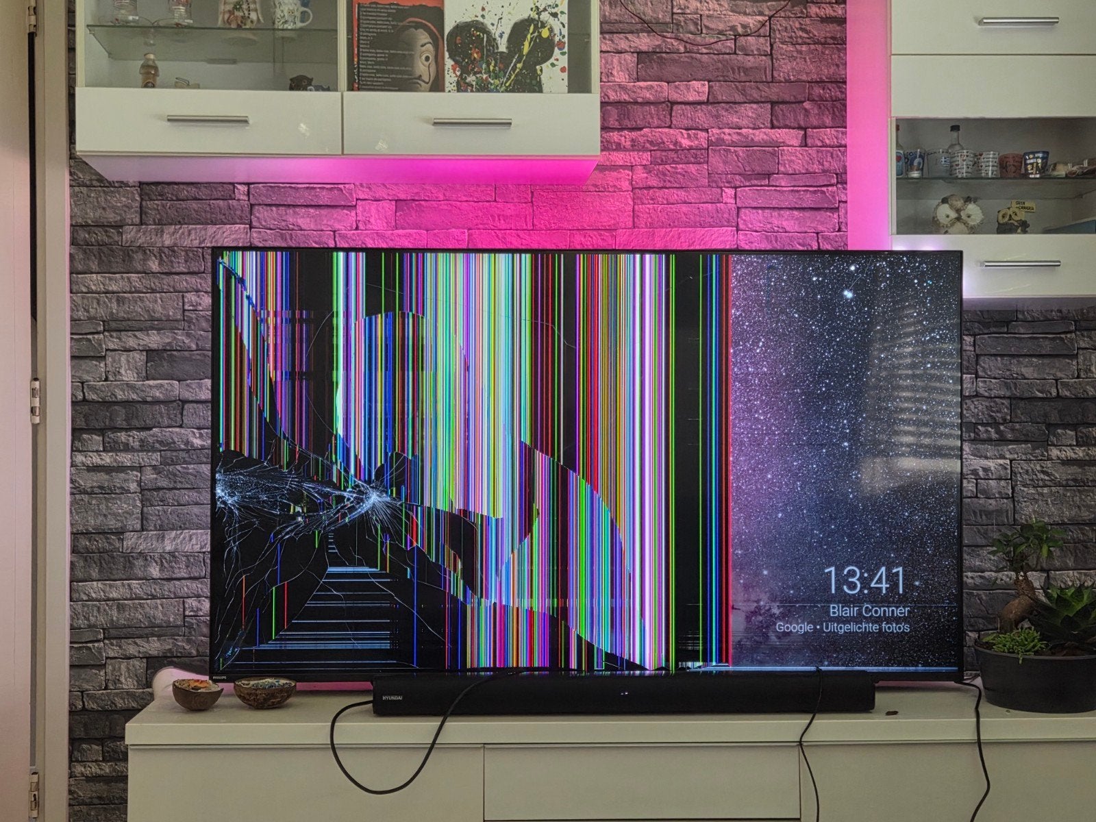 KAPOTTE TV BEELD VOOR ONDERDELEN, Ophalen of Verzenden, 100 cm of meer, 50 Hz, LG