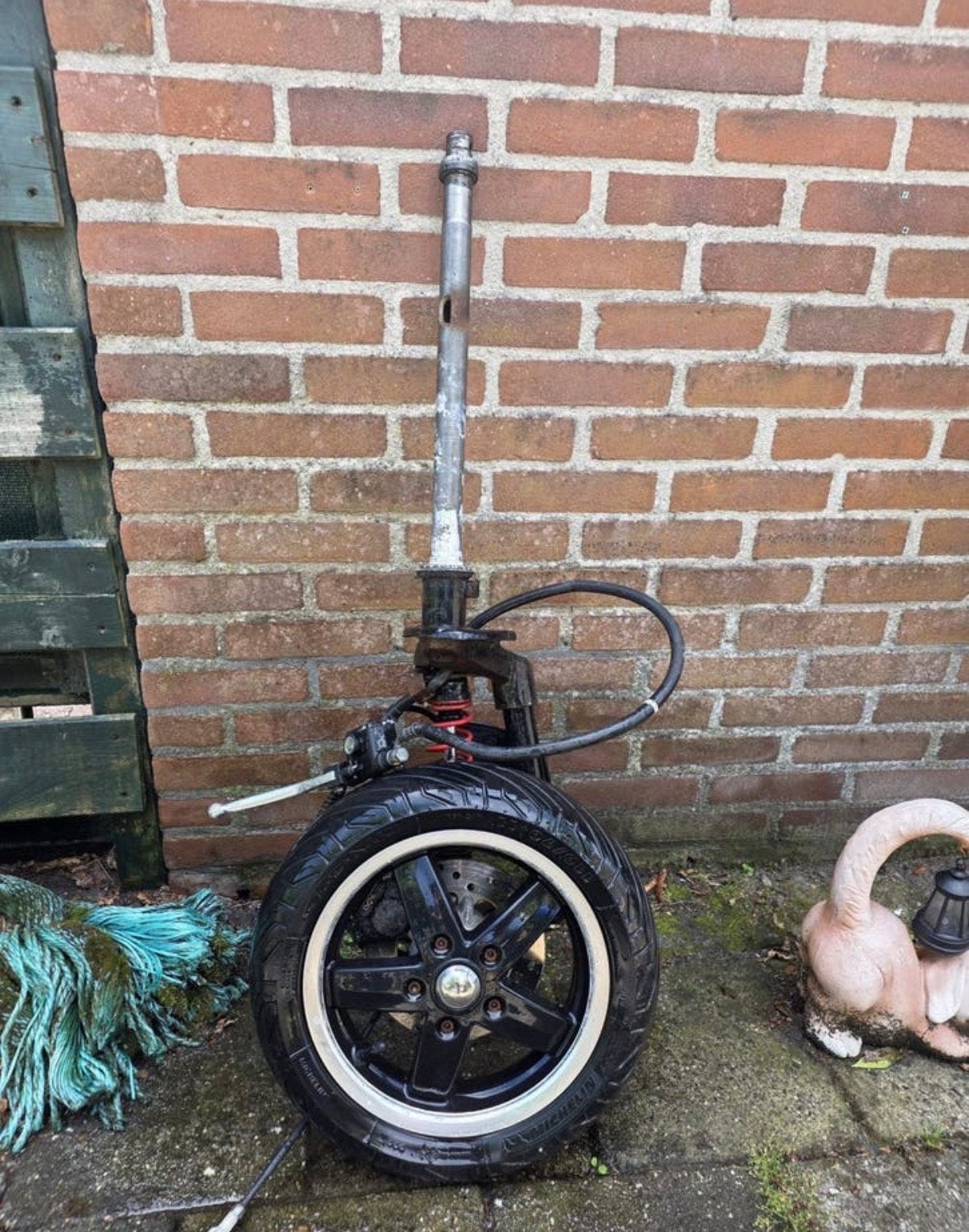 Vespa S/LX50 monovork met veer en remsysteem, Ophalen