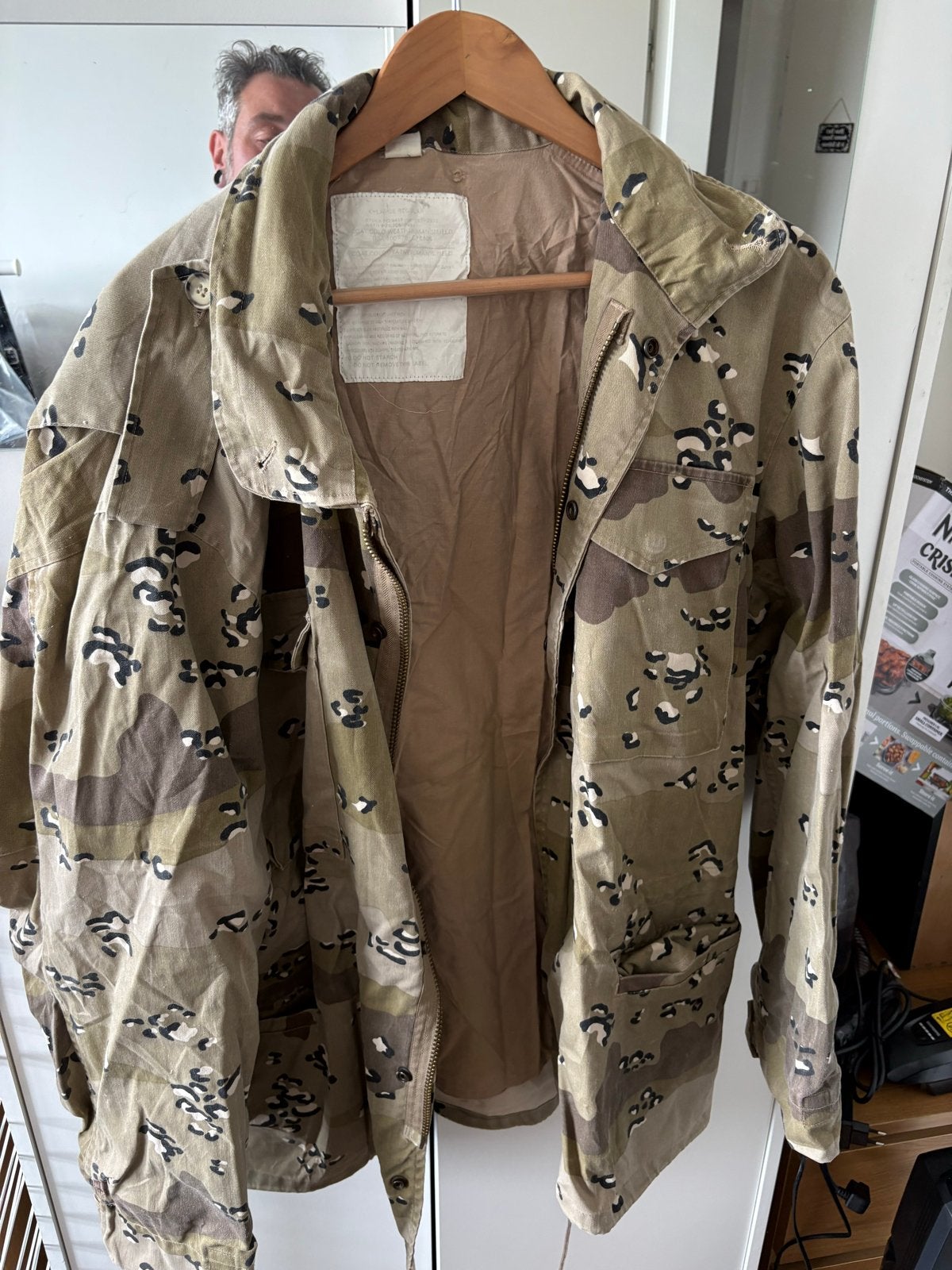 Vintage M65 Veldjas Desert Camo XL - Militaire Jas, Kleding | Heren, Ophalen of Verzenden, Gedragen, Maat 56/58 (XL), Meerkleurig