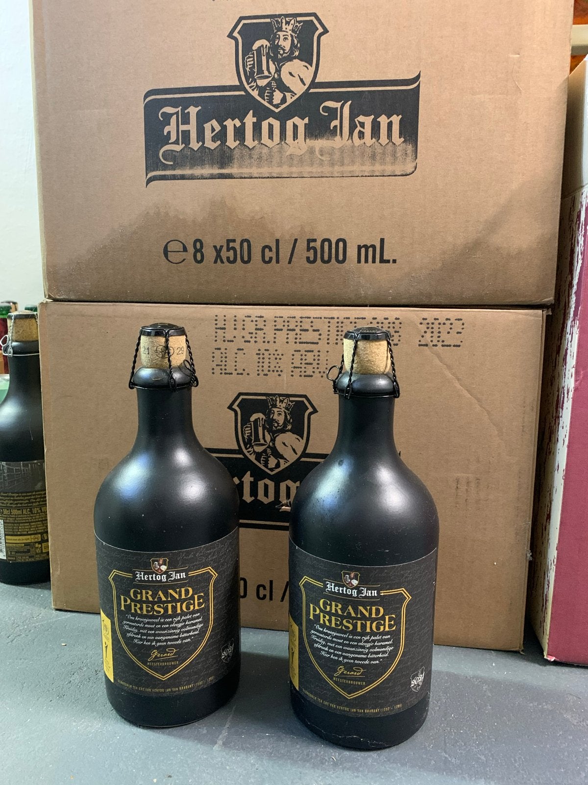 Hertog Jan Grand Prestige 2021 - 2 flessen, Verzamelen, Biermerken, Ophalen of Verzenden, Nieuw, Flesje(s), Hertog Jan