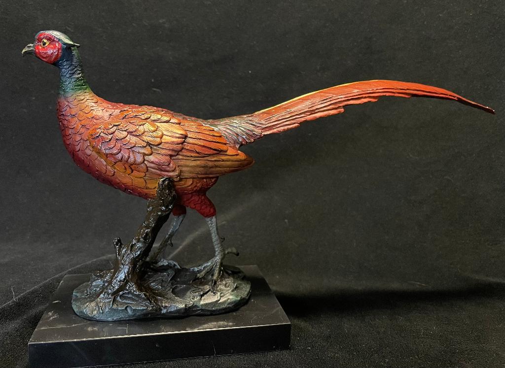 Bronzen fazant, subtiel gekleurd/ManGreb fraai zuiver brons, Ophalen of Verzenden
