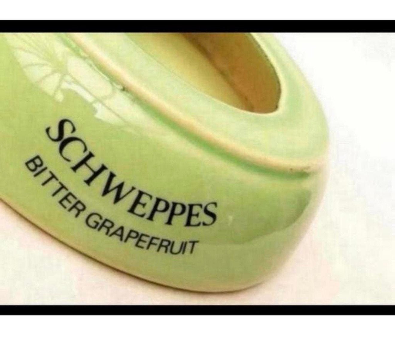 Vintage Schweppes Bitter Grapefruit Groene Ceramic Asbak, Hb, Ophalen of Verzenden, Zo goed als nieuw, H