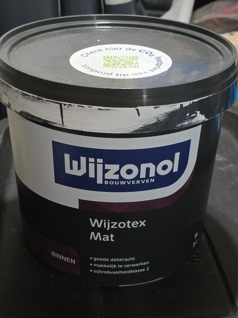 Wijzonol Wijzotex mat muurverf,  gratis, Ophalen, Gebruikt, Wit, Verf