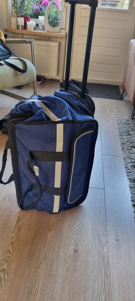 Blauwe sporttrolley op wielen, Ophalen of Verzenden, Gebruikt
