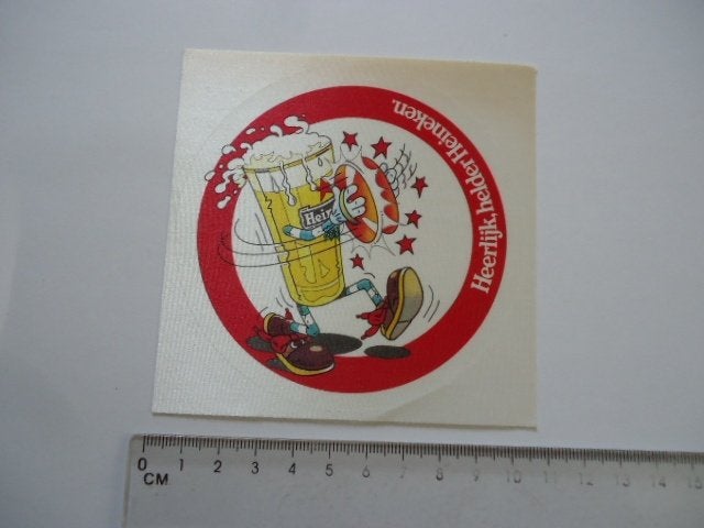 sticker oud Heineken strip heerlijk helder jan Haasteren ?, Ophalen of Verzenden, Zo goed als nieuw, Bedrijf of Vereniging