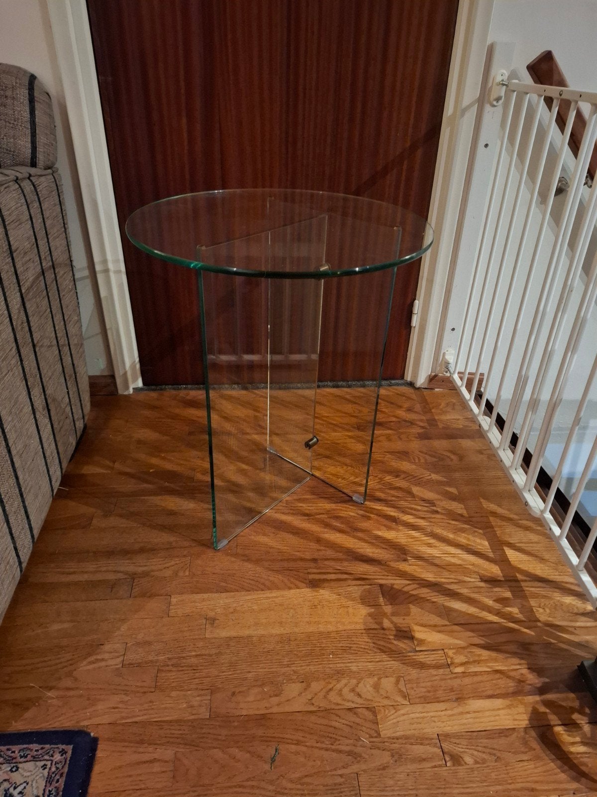 Glazen bijzettafel, rond, modern design, Gebruikt, Rond, 55 tot 75 cm, Glas