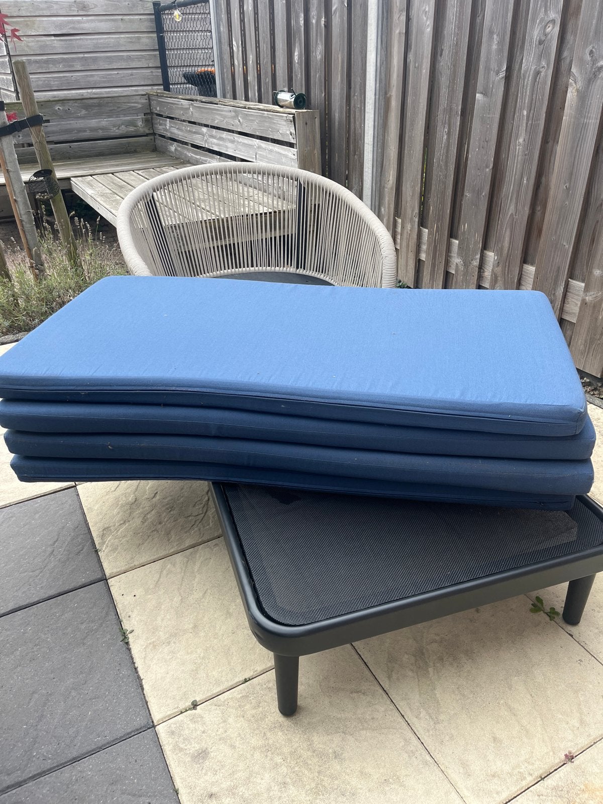 Tuinkussens 60x120 cm - Blauw, Tuin en Terras, Ophalen of Verzenden, Gebruikt