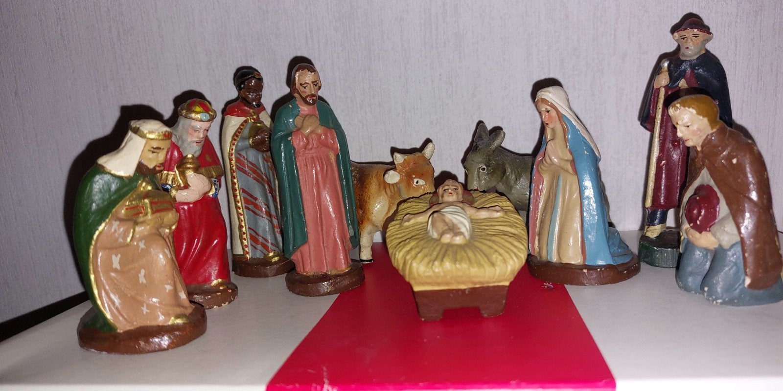 De kleine versie Nazaire Beeusaert kerstgroep zonder stal, Diversen, Ophalen of Verzenden, Gebruikt