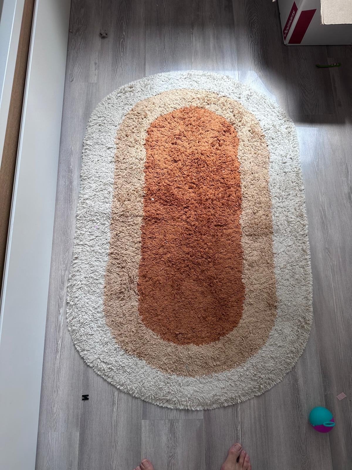 Ovaal vloerkleed Kids Depot - Bruin/Beige, Ophalen, Gebruikt, 100 tot 150 cm, Bruin
