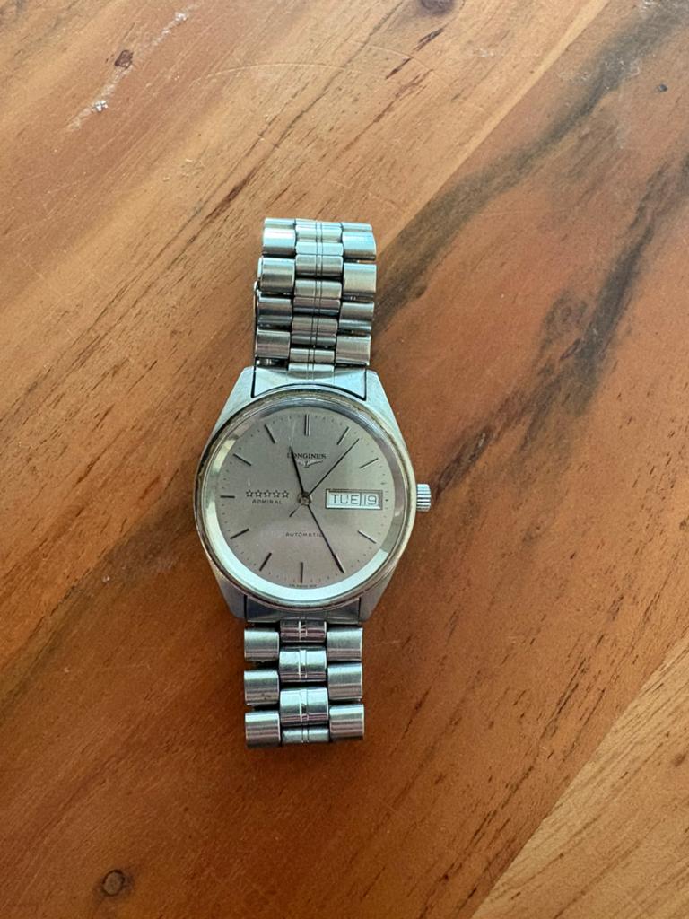 Longines Admiral *****, Sieraden, Tassen en Uiterlijk, Horloges | Heren, Zo goed als nieuw, Overige merken, Staal, Ophalen of Verzenden