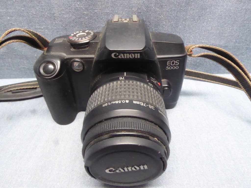 Canon EOS 5000, een analoge 35mm spiegelreflexcamera (SLR), Ophalen of Verzenden, Gebruikt, Spiegelreflex, Canon