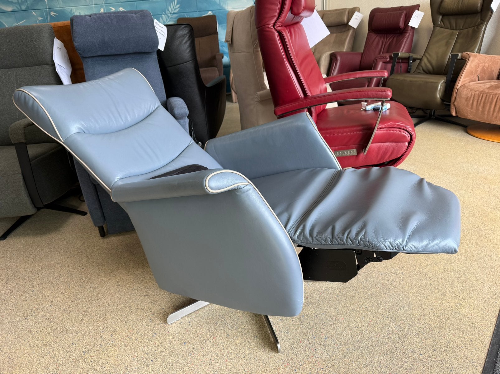 Prominent sta op stoel relax fauteuil relaxfauteuil, Ophalen of Verzenden, Leer, Gratis bezorging regio Utrecht