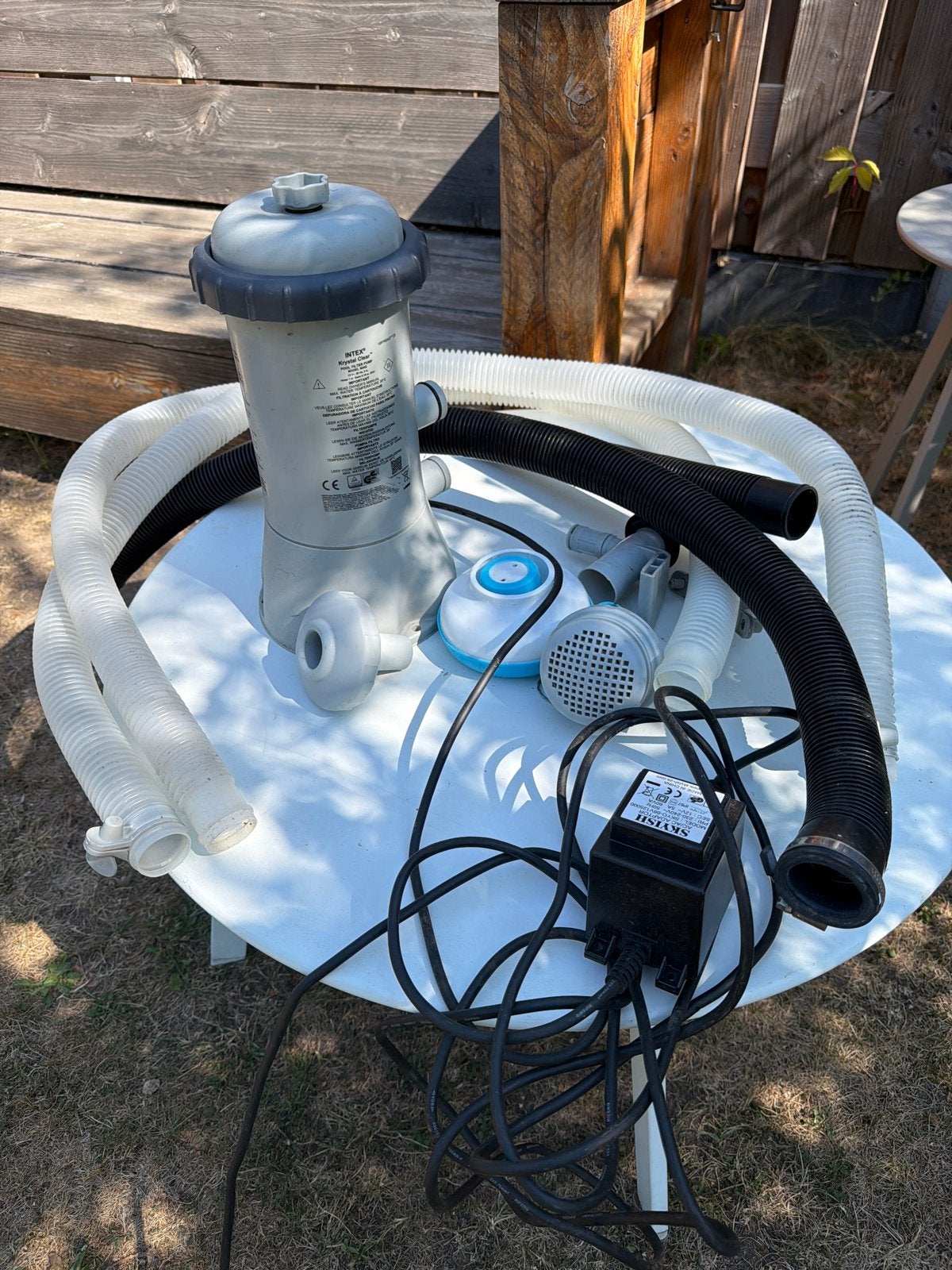 Intex Krystal Clear filterpomp met accessoires, Ophalen, Gebruikt, Zwembadpomp
