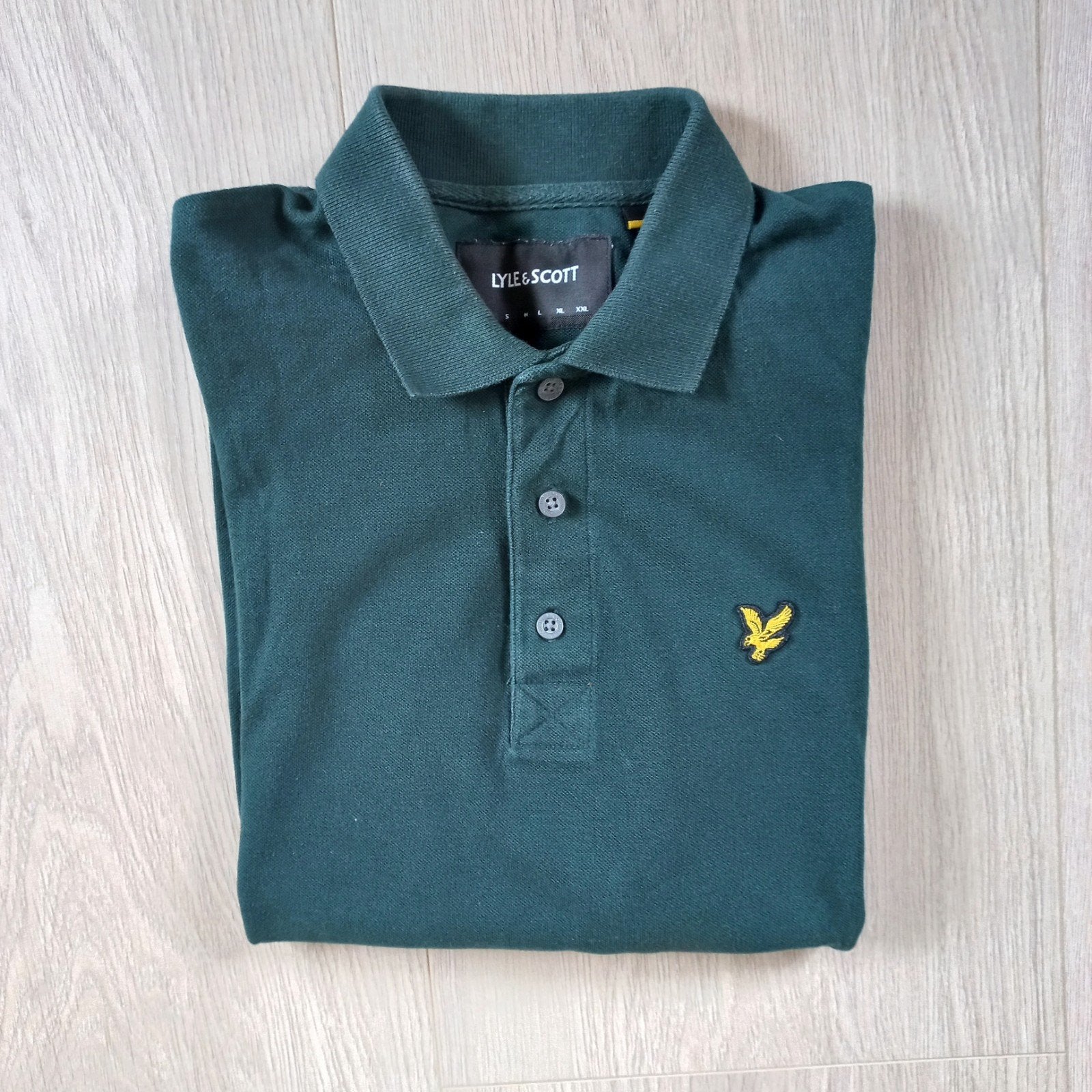 Stijlvolle Lyle & Scott donkergroene polo lange mouw XS, Ophalen of Verzenden, Zo goed als nieuw, Lyle & Scott, Groen