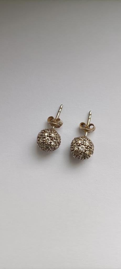 Ti Sento zilveren oorbellen met zirkonia, Ophalen of Verzenden, Zo goed als nieuw, Zilver, Zilver