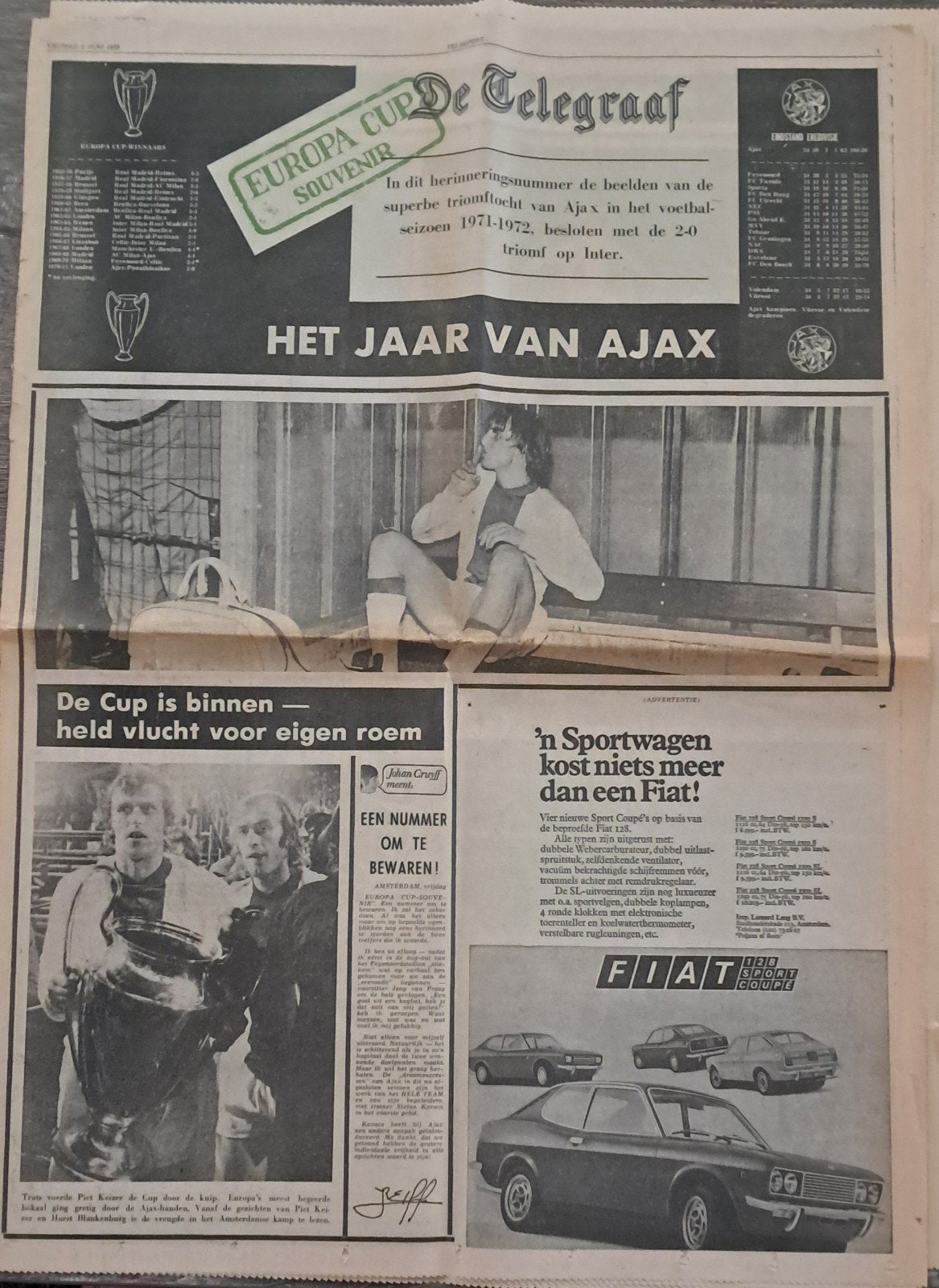 Oude krant over Ajax, Ophalen of Verzenden, 1960 tot 1980, Tijdschrift