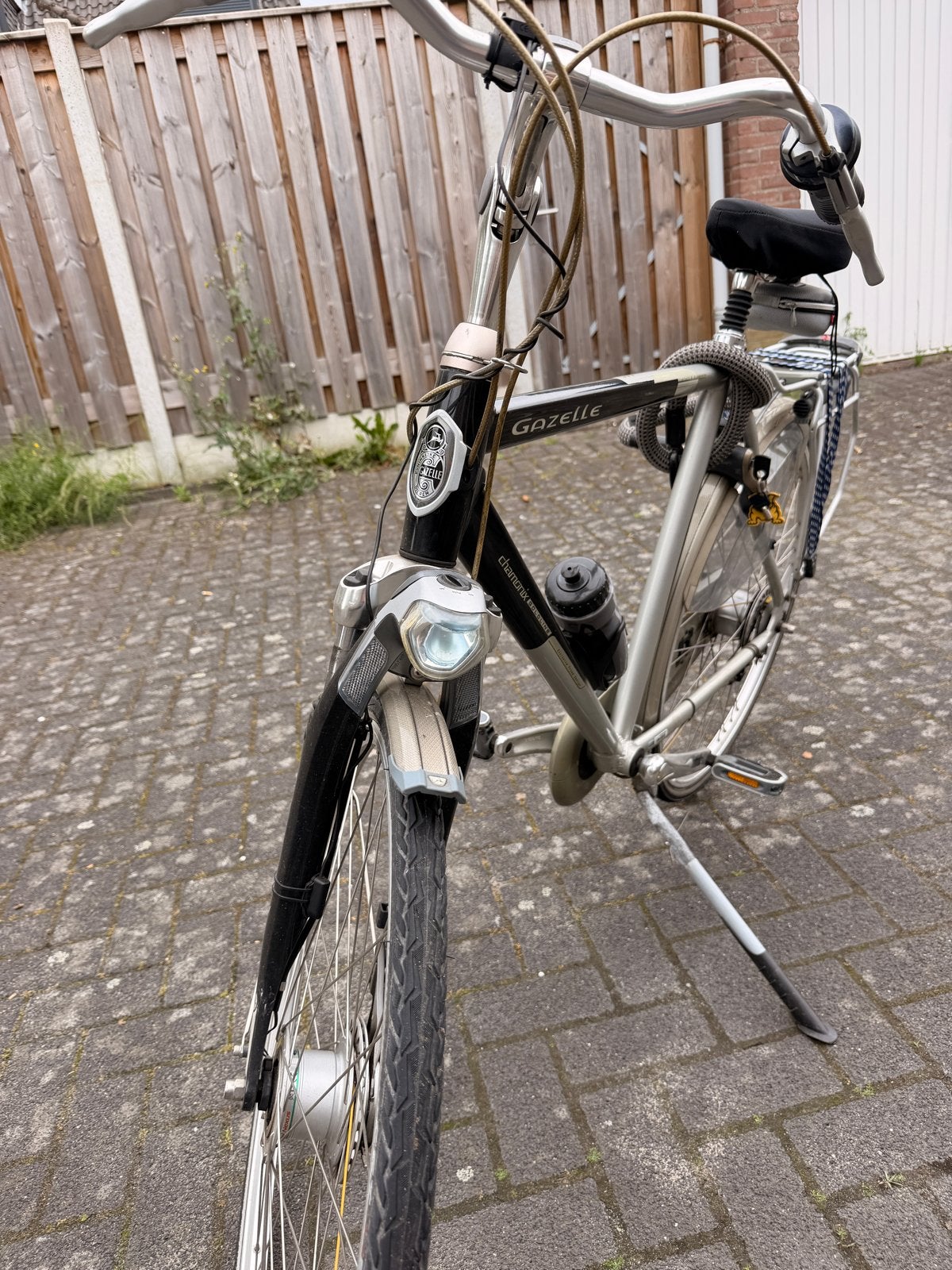 Zeer nette Gazelle Goldline met lederen handvaten, Ophalen, Velgrem, Versnellingen, 56 cm of meer