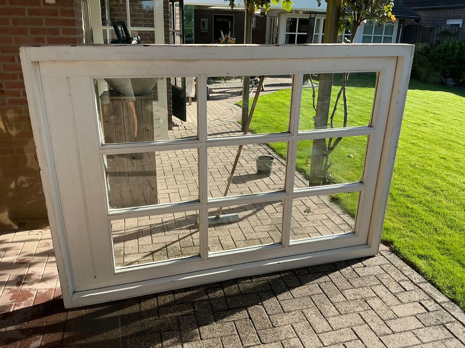 Houten raamkozijn met dubbelglas, Ophalen, Gevelraam of Ruit, Gebruikt, 80 tot 120 cm