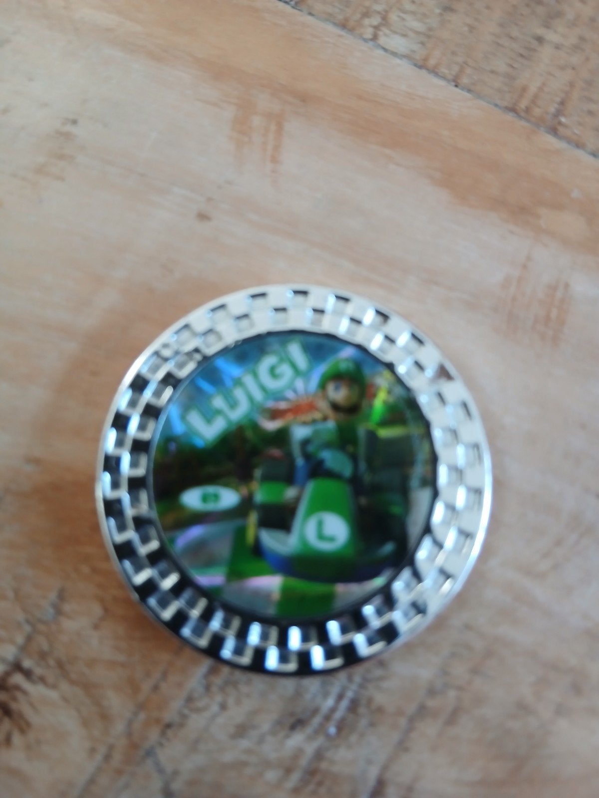Zilveren Mario Kart munt - Luigi, Postzegels en Munten, Ophalen of Verzenden, Overige waardes, Losse munt, Zilver