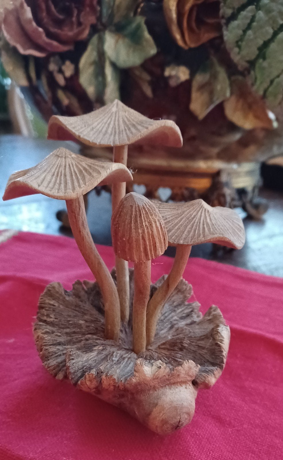 Groepje paddestoelen hout., Antiek en Kunst, Ophalen