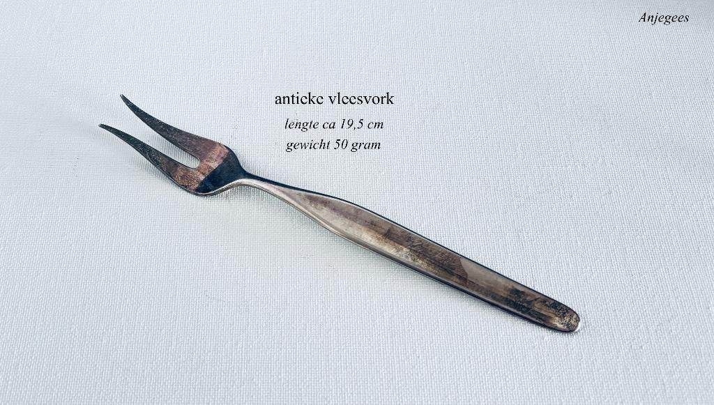 Teab Antieke Verzilverde Vleesvork Zilfapleet Voorschoten, Antiek en Kunst, Ophalen