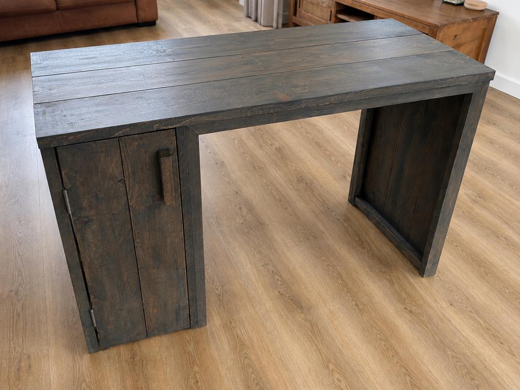 Stevig industrieel bureau van steigerhout - 140x60x78 cm, Ophalen, Gebruikt, Hout, Bruin