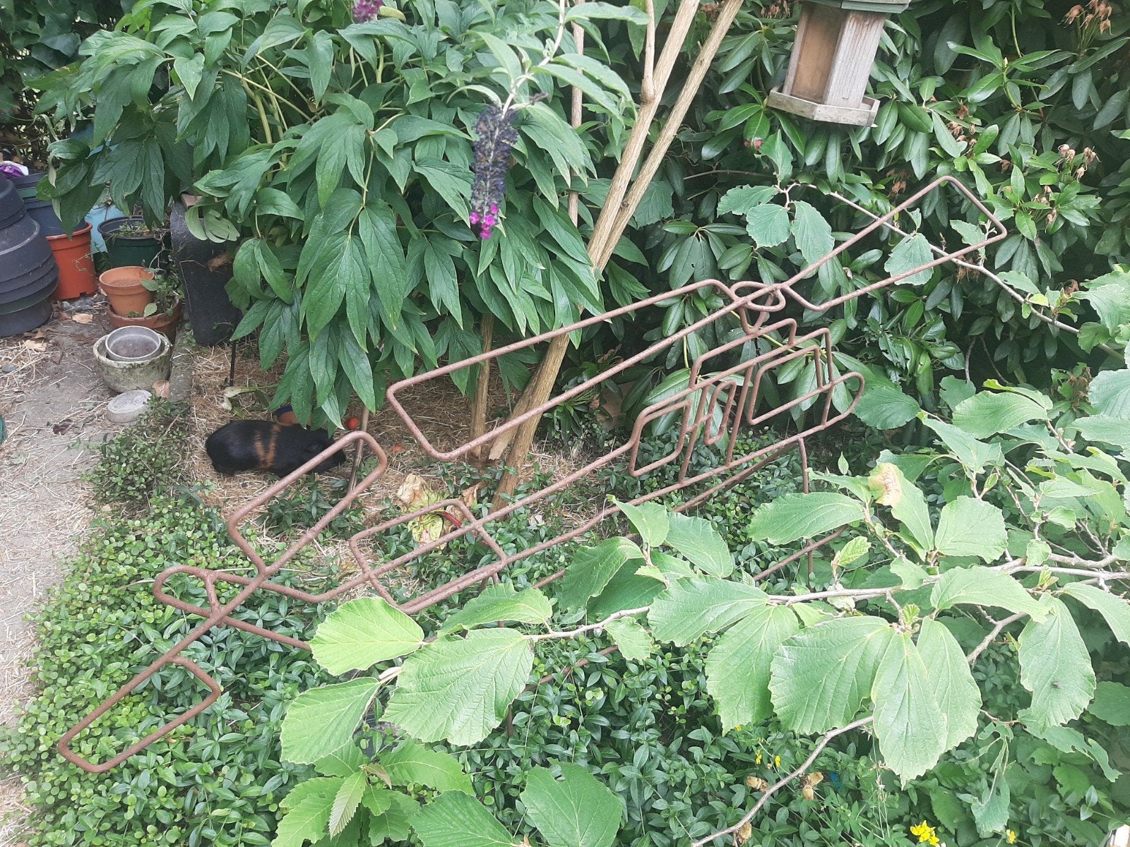 Uniek draadstaal helikopter tuinornament, Tuin en Terras, Ophalen, Gebruikt, Metaal, Overige typen