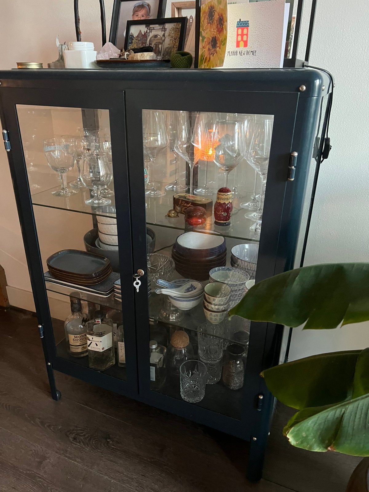 Ikea Fabrikor vitrinekast blauw, Ophalen, 50 tot 100 cm, 150 tot 200 cm, 25 tot 50 cm