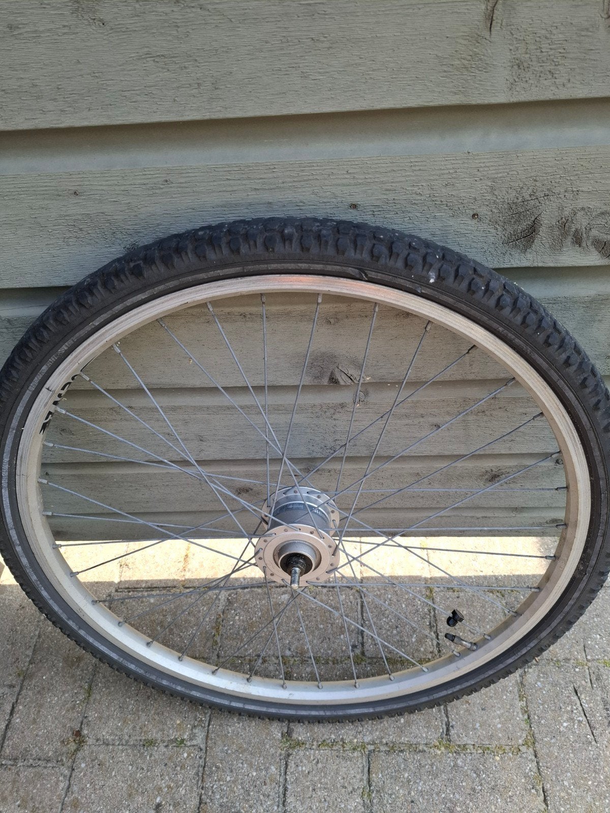 26 inch voorwiel met Shimano naafdynamo, Gebruikt, Elektrische fiets, Aluminium, Shimano
