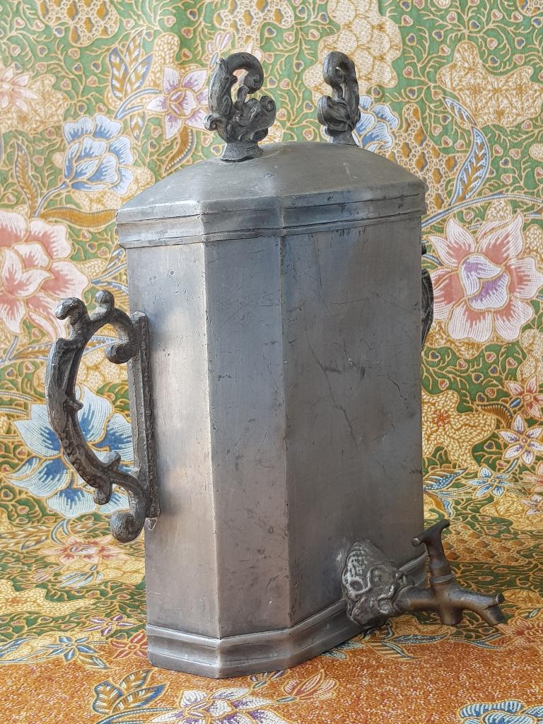 Mooie zware antieke tinnen lavabo uit Frankrijk uit 1860., Ophalen of Verzenden