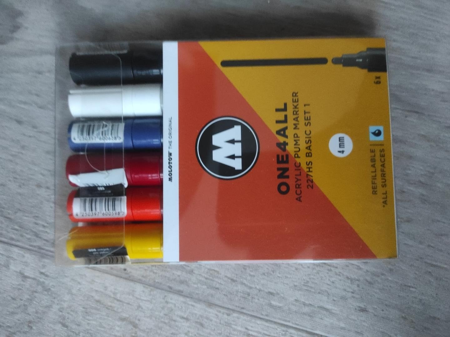 Molotow ONE4ALL 227HS 4mm Basic Set 1 – 6 markers – Nieuw, Ophalen, Nieuw, Acrylverf
