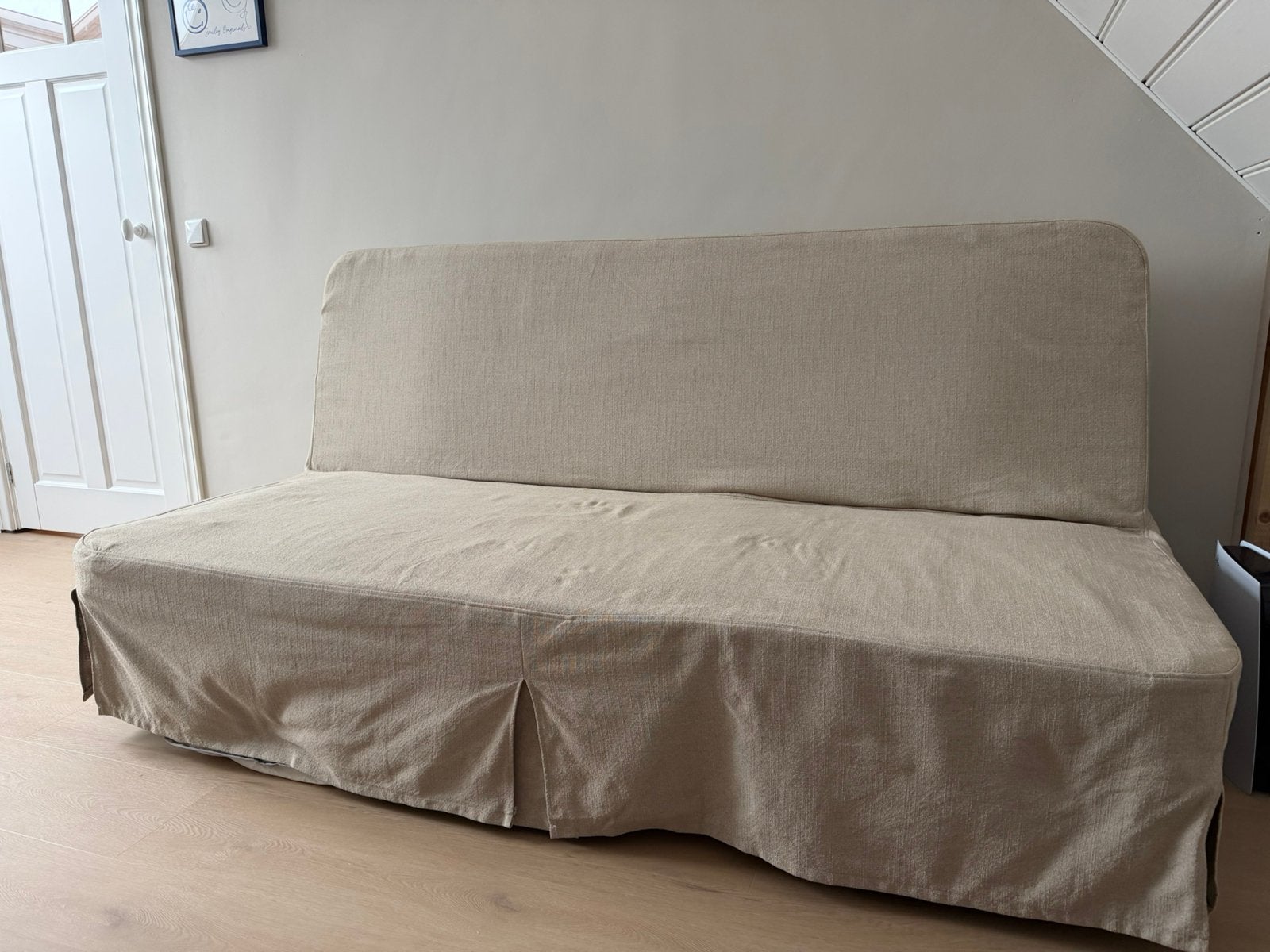 Slaapbank NYHAMN beige hoes Ikea, Ophalen, Beige, Tweepersoons, 140 cm