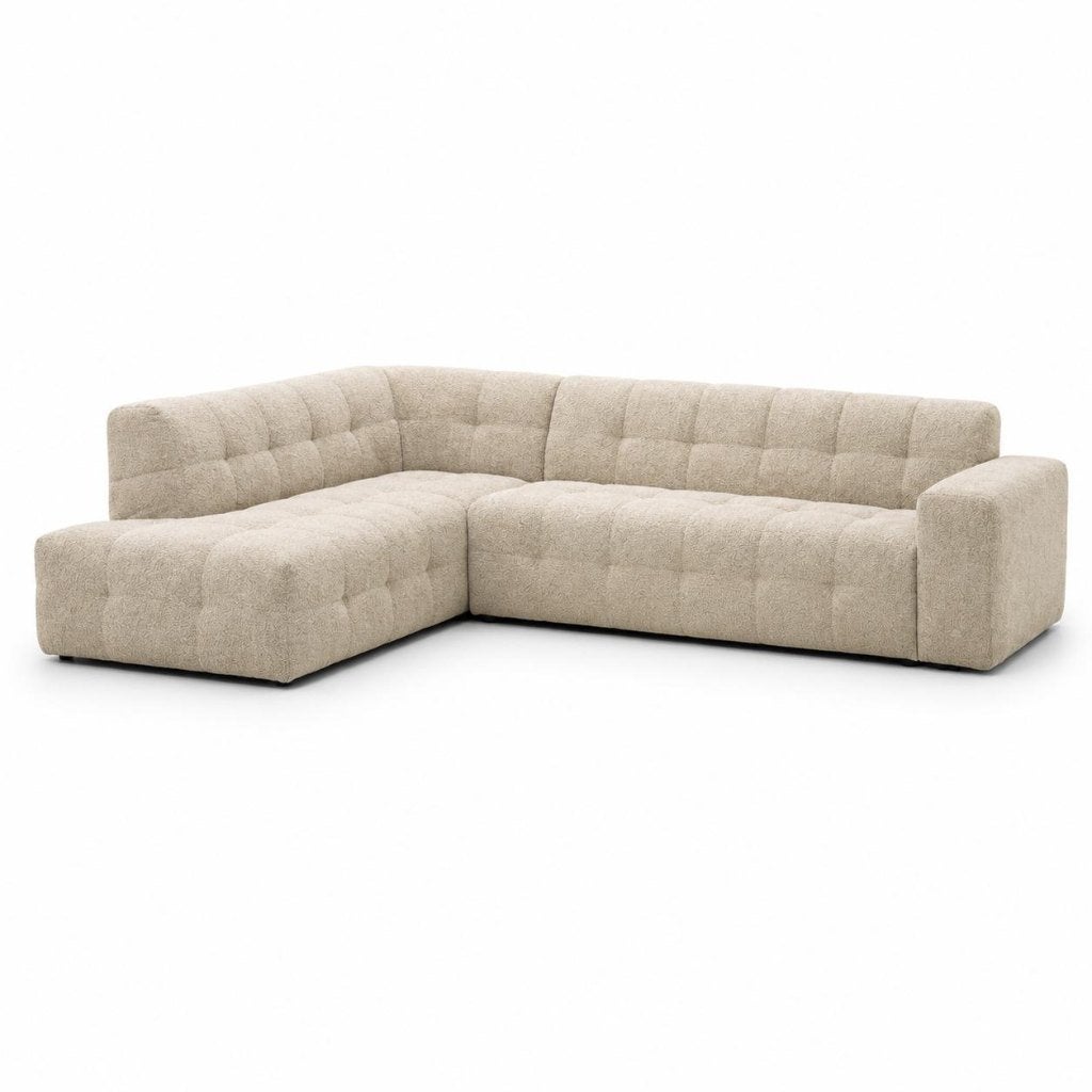 Actie hoekbank taupe met hoekdeel Japandi, Ophalen, Japandi, 250 tot 300 cm, Nieuw
