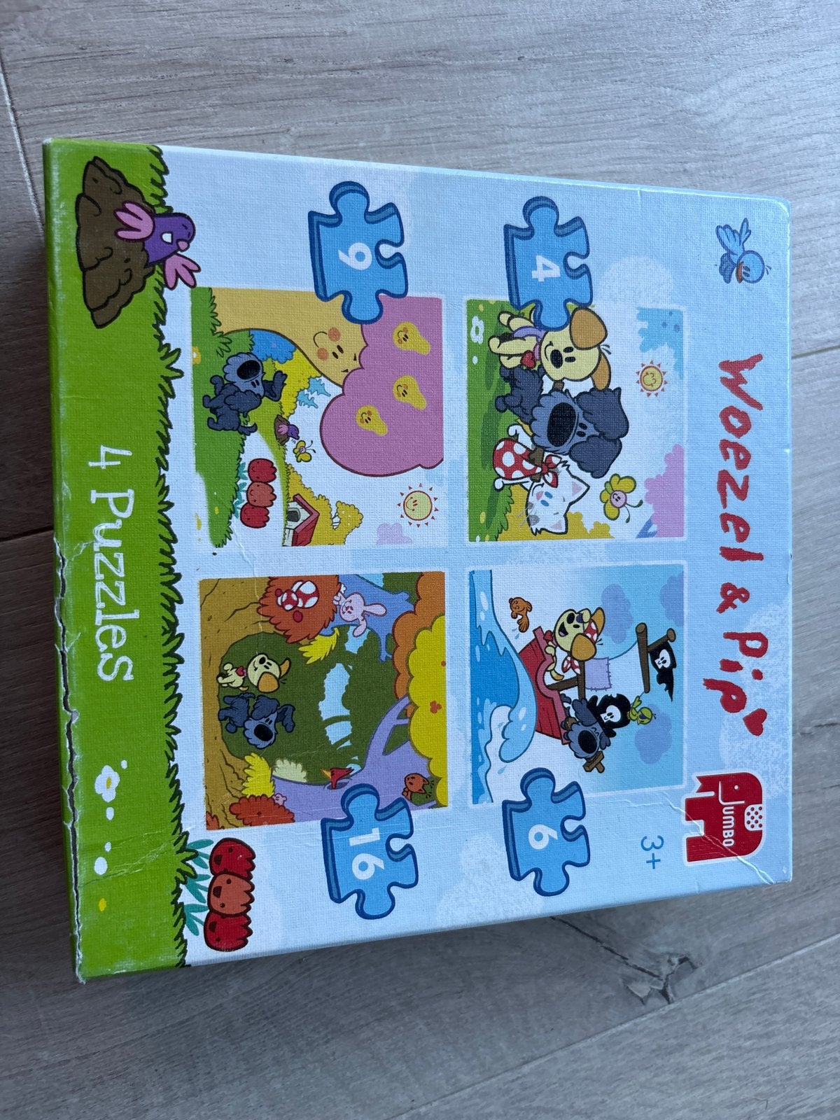 Woezel & Pip 4-in-1 Puzzelset, Kinderen en Baby's, Ophalen, 10 tot 50 stukjes, Gebruikt, 2 tot 4 jaar