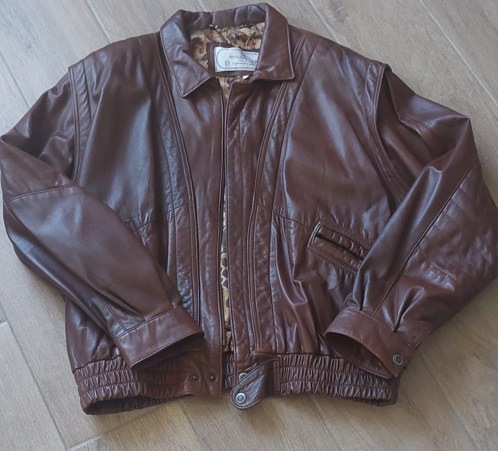 Leren heren jas bruin maat XL, Kleding | Heren, Jassen | Winter, Maat 56/58 (XL), Ophalen of Verzenden, Zo goed als nieuw, Onbekend