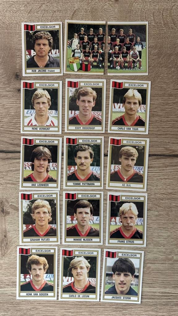 Panini Voetbal 83 plaatjes Excelsior 15x, Ophalen of Verzenden, Zo goed als nieuw, Meerdere plaatjes